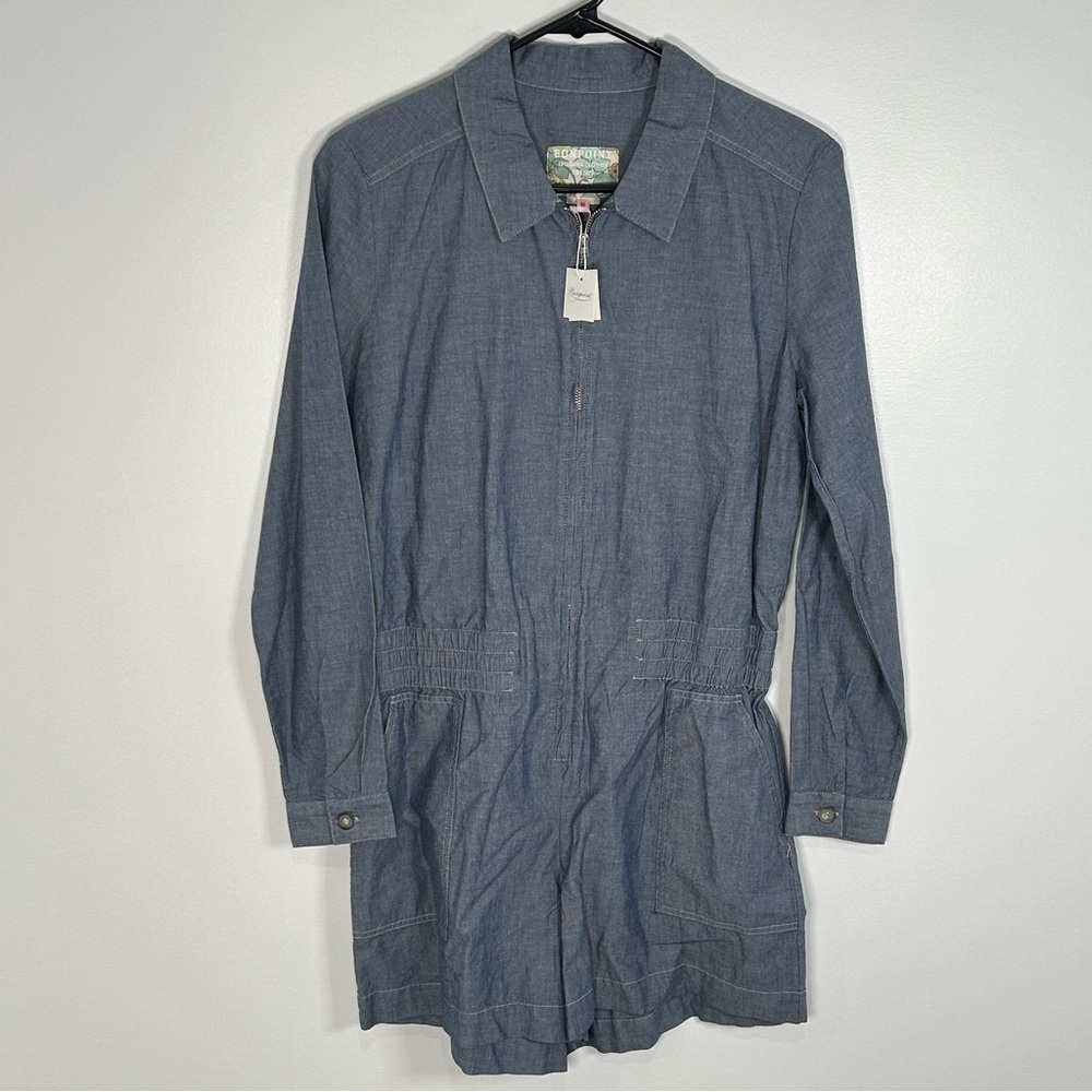 Bonpoint GAILA romper chambray romper kids girls size medium long sleeve‎ blue